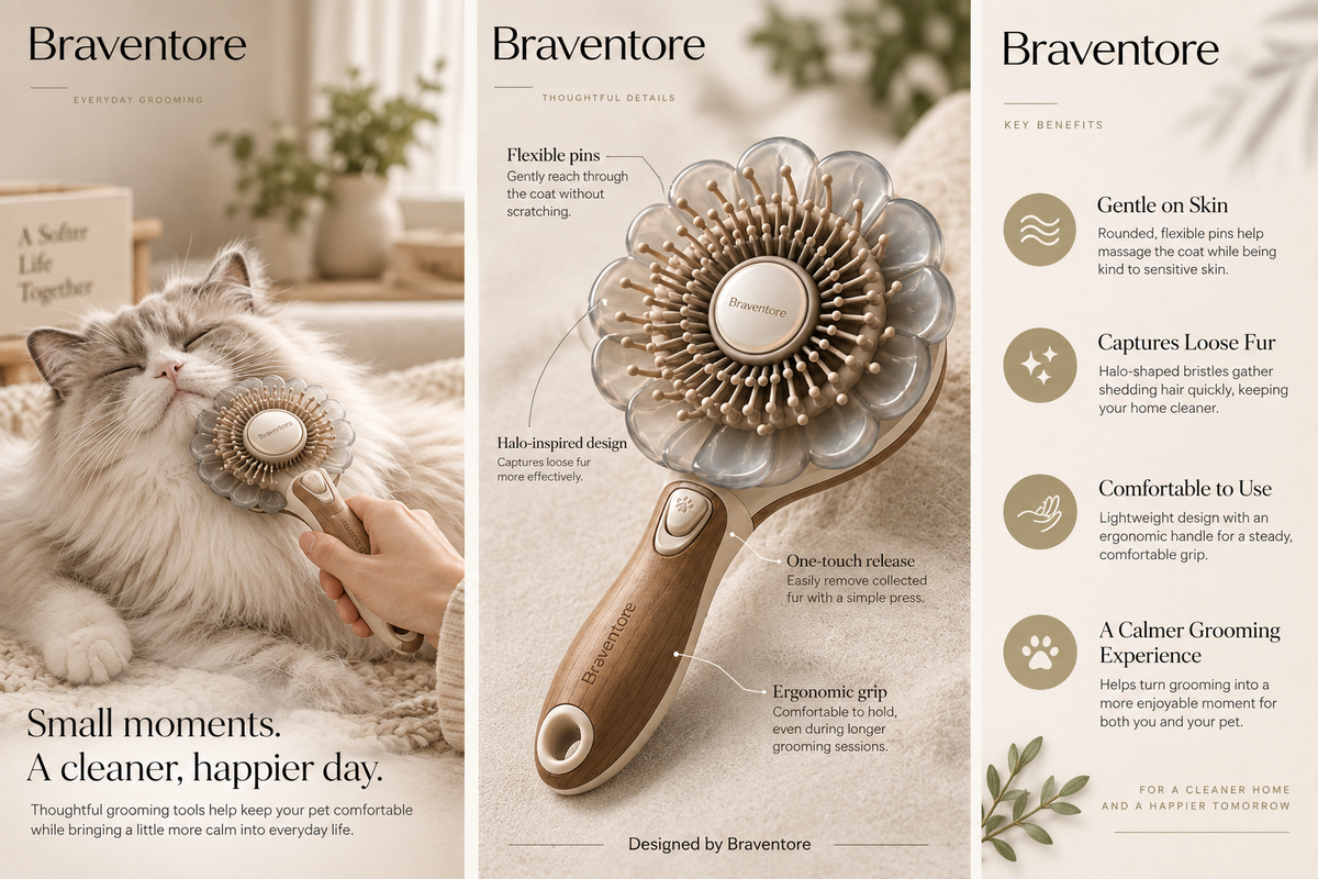 Braventore™ HaloBloom Fur Release Brush